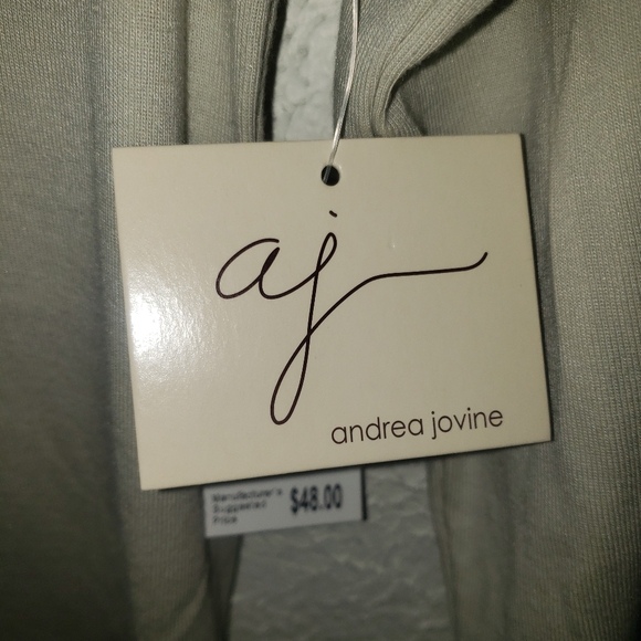NWT AJ Andrea Jovine Boat Neck Top Cotton Modal 3/4 Sleeve Tee New T-Shirt Sz M - Picture 4 of 7